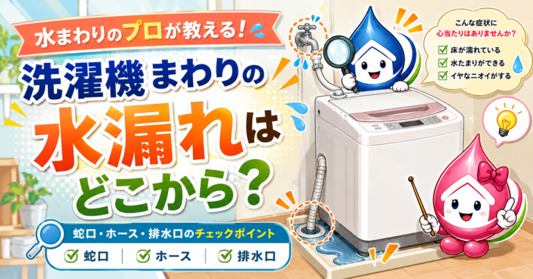 洗濯機まわりの水漏れはどこから?蛇口・ホース・排水口のチェックポイントをプロが解説