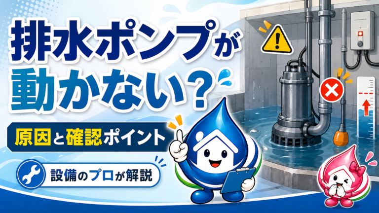 排水ポンプが動かない・止まったときはどうする?原因と確認ポイントを設備のプロが解説