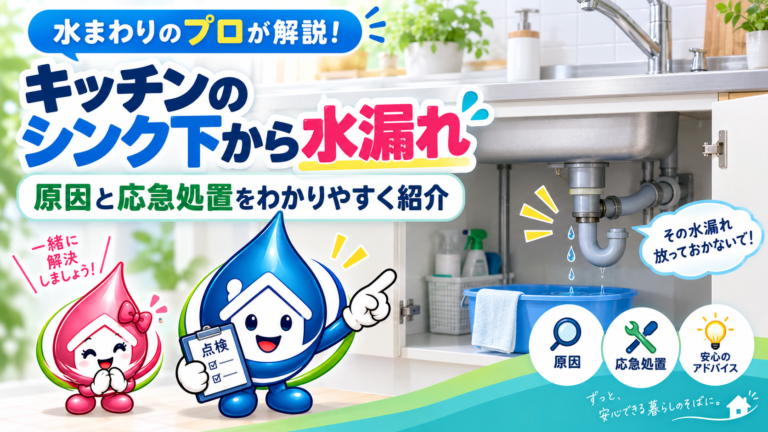 キッチンのシンク下から水漏れ!どこから漏れている?原因と応急処置を水道修理のプロが解説