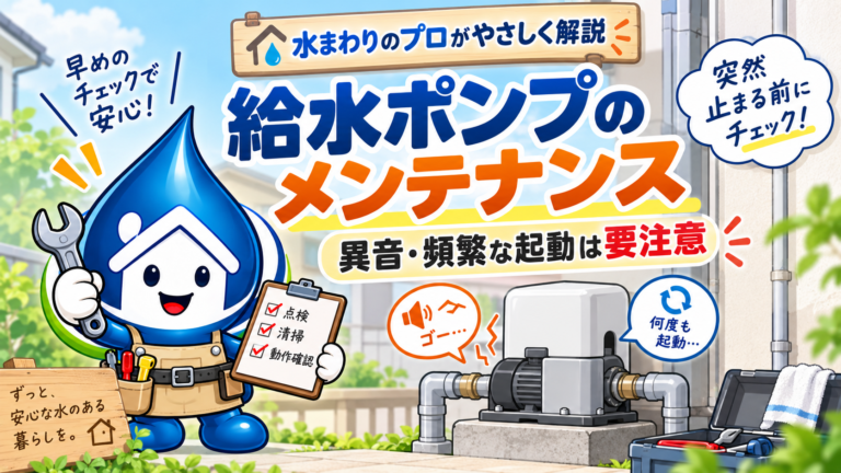 給水ポンプのメンテナンスは自分でできる?異音・頻繁な起動など故障前に気づきたいサインを解説