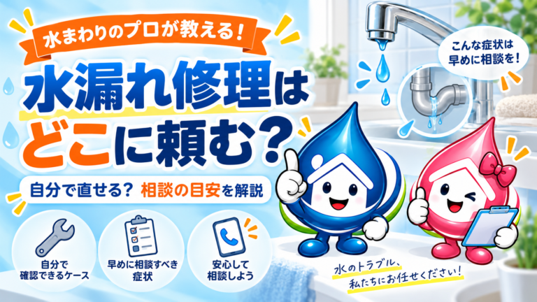 水漏れ修理はどこに頼む?自分で直せるケースと水道局指定工事店へ相談した方がよい症状を解説
