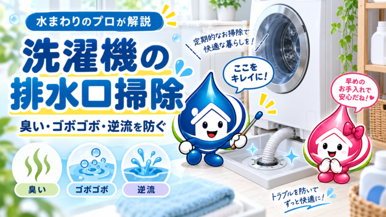 洗濯機の排水口は掃除した方がいい?臭い・ゴボゴボ音・逆流を防ぐメンテナンス方法を解説