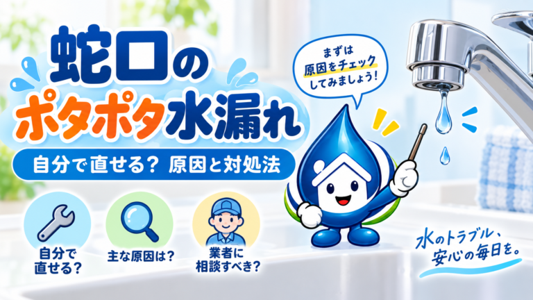 蛇口からポタポタ水漏れするとき自分で直せる?パッキン交換だけでは直らないケースも解説