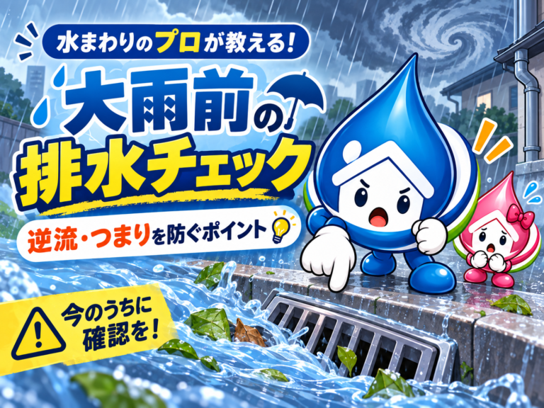 大雨の前に確認したい排水口・排水管のチェックポイント|逆流・つまりを防ぐためにできること